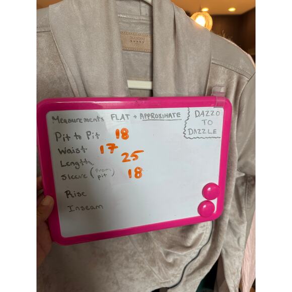 BLANK NYC Mixed Media Faux Leather Suede Moto Jacket Light Beige | Small - Picture 3 of 11